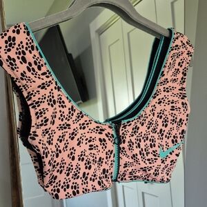 Nike Pink and Black Swim Top